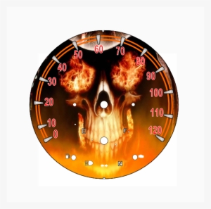 Roadstar Orange Flame Reaper - Fire Cabochon Glass Silver Necklace Jewelry