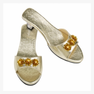 Mariposa Slipper High Heel, Gold - Shoe