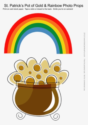 Patrick's Day Pot Of Gold & Rainbow Photo Booth Props - Free St Patrick's Day Photo Booth Props