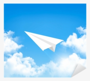 Paper Airplane In The Sky With Clouds - Paper Plane In Flight