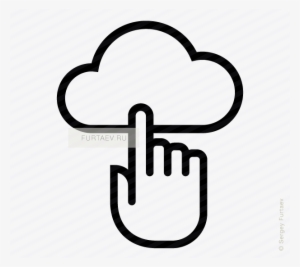 Vector Icon Of Cloud Under Index Finger - Icon