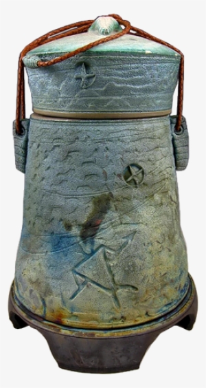 Stone Pillars Raku-fired Pottery Urn - Antique