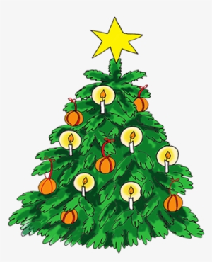 Christmas Tree Clip Art With Candles - Arvore De Natal Fundo Branco
