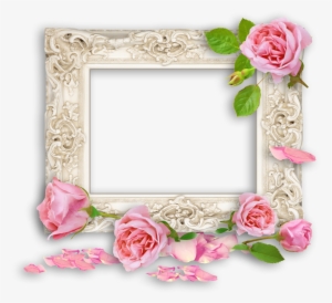 Pink Vintage Frames Png - Ornate Cream Bevelled Mirror