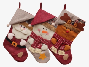 Image Product 11 - Christmas Stockings Dmcore 3pcs 18" 3d Plush Cute Santa