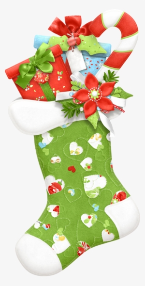 Christmas Stocking Clip Art - Green Christmas Stocking Clipart