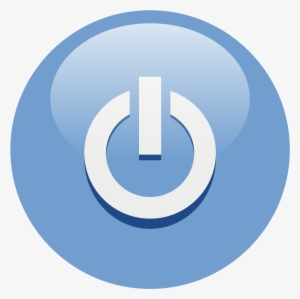 Illustration Of A Blue Power Button Icon - Boton De Encendido Pc