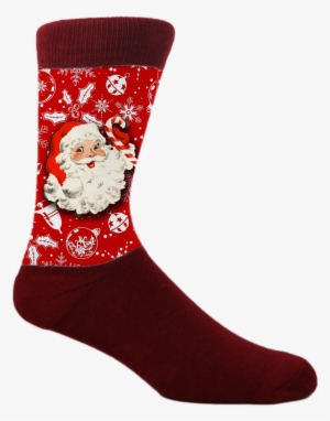 Moxy Socks Vintage Santa Clause Christmas Red Dye Sublimated - Christmas