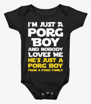 I'm Just A Porg Boy Baby Onesy - Iguana In Baby Clothes