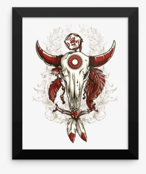 Bull Skull Framed Poster