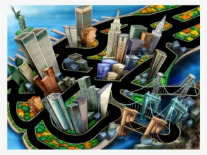 A Preliminary Set Of Illustrations Showcasing The Casinos - New York Cartoon Map