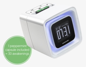 A Sensorwake 2 Floating With A Peppermint Capsule And - Sensorwake Olfactory Alarm Clock V2