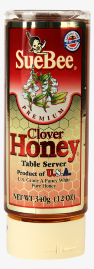 Pressure Sensitive Labels For Food In Glass Containers - Suebee Premium Honey, Clover - 12 Oz Bottle