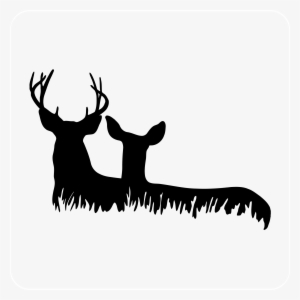 Deer Heads In Grass Decal - Deer Hunting Logos Designs