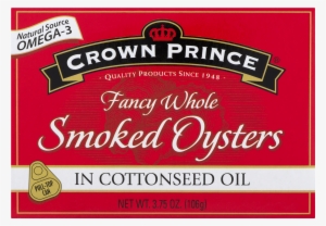 Crown Prince Fancy Whole Smoked Oysters In Cottonseed - Crown Prince Smoked Oysters In Cottonseed Oil, 3.75