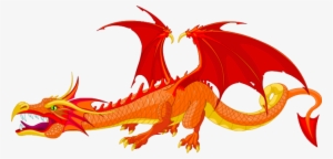 Clipart Dragon Transparent Background - Red Dragon Cartoon