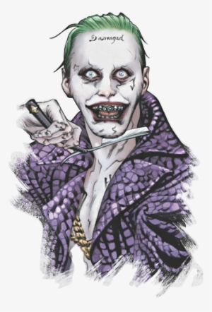 Suicide Squad Joker Across The Throat 100% Poly Shirt