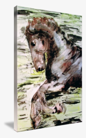 "the Horse Watercolor Ink By Ginette" By - Painting