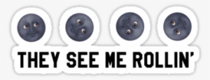 Awesome Meme Laptop They See Me Rollin Black Moon Emoji - Emoji