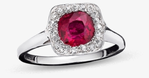 Untreated Burma Ruby And Diamond Ring