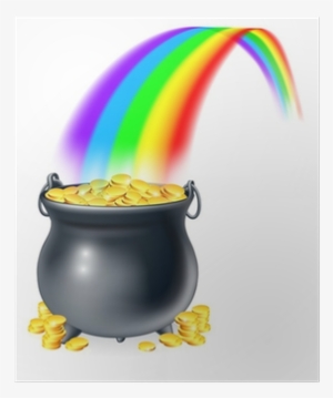 Pot Of Gold At The End Of The Rainbow Poster • Pixers® - Pot Boils Clip Art