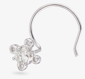 18ct White Gold Diamond Nose Pin - 28107