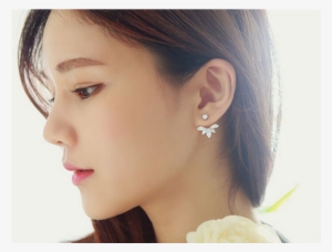 51% Woman Silver Crystal Rhinestone Ear Stud Earrings