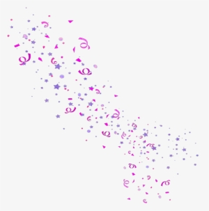 Mq Purple Pink Stars Confetti Floating - Ribbon