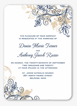 Flourish Golden Wedding Invitations - Wedding Invitation