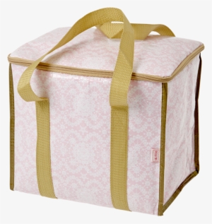 Cooler Bag Pink Lace Print Gold Handles Rice Dk - Rice Køletaske - Blue With Lemon Print And Gold Handles