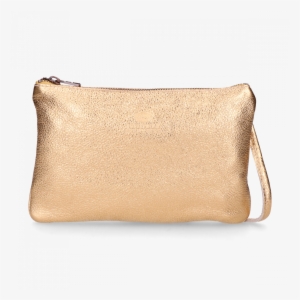 Cross Body Envelope Bag Soft Grain Leather Gold - Wristlet