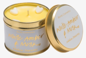 White Amber & Musk Tinned Candle - Bomb Cosmetics White Amber & Musk Tinned Candle