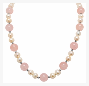 Genuine Rose Quartz Stones And Fresh Water Cultured - Modern Gold Choker Necklaces