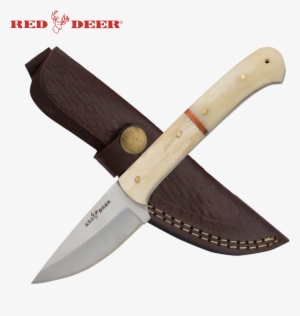 7 In Red Deer® Hunting Knife Real Bone Handle - Hunting Knife