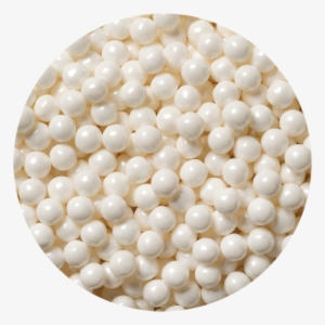 Shimmer White Pearls Pressed Candy - Sugar Candy Beads - Pearl White: 2lb Bag