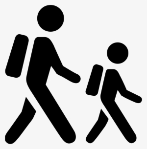 The Outline Of Two People Walking - Going To School Icon