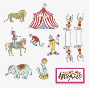 Primary Colored Whimsical Circus Toppers - Circus
