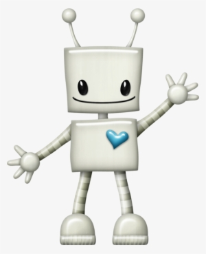 Robot With Purple Heart - Robots With A Heart Clipart