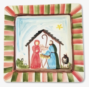 Christmas, Nativity 18″ Square Oversized Platter - Picture Frame