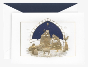 Crane & Co. Engraved Peaceful Manger Greeting Card