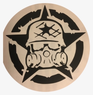Skull/star - Black Helmet Sticker Design