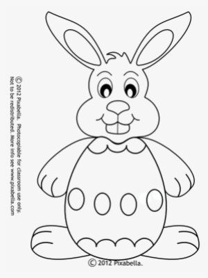 Easter Bunny Rabbit Outline - Coloring Book