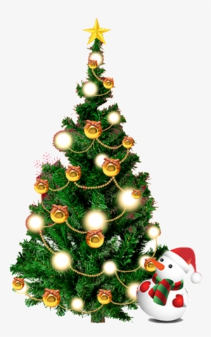 El Árbol De Navidad Y El Muñeco De Nieve Png Transparente - Arbol De Navidad Con Guirnaldas