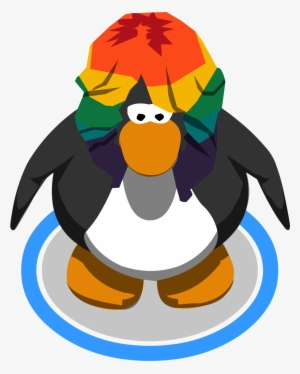 The Rainbow Curls In Game - Club Penguin Penguin Head