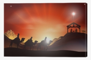 Traditional Christmas Nativity Scene Canvas Print • - Christmas Nativity Picture Free
