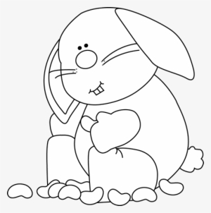 Black And White Bunny Eating Jelly Beans - Jelly Bean