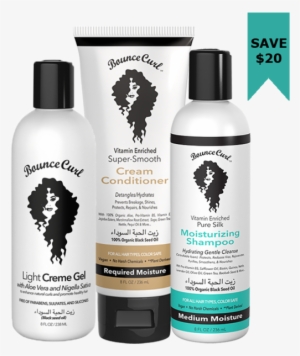 Medium Moisture Curly Shampoo Kit - Bounce Curl Strength N Silk Coconut Heat Protection