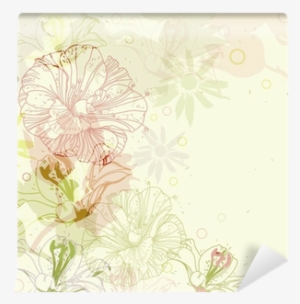 Gentle Vector Background With Hand Drawn Flowers Wall - Motif