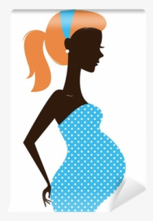 Beautiful Pregnant Woman Silhouette Isolated On White - Silueta De Embarazada