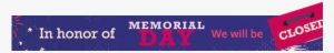 Memorial Day Closed Barra Footer2 - Days Of The Week Printables